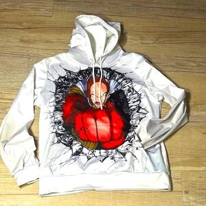 Dragon Ball Z | One Punch Man | Front and Back Hoodie White/red/black Size
